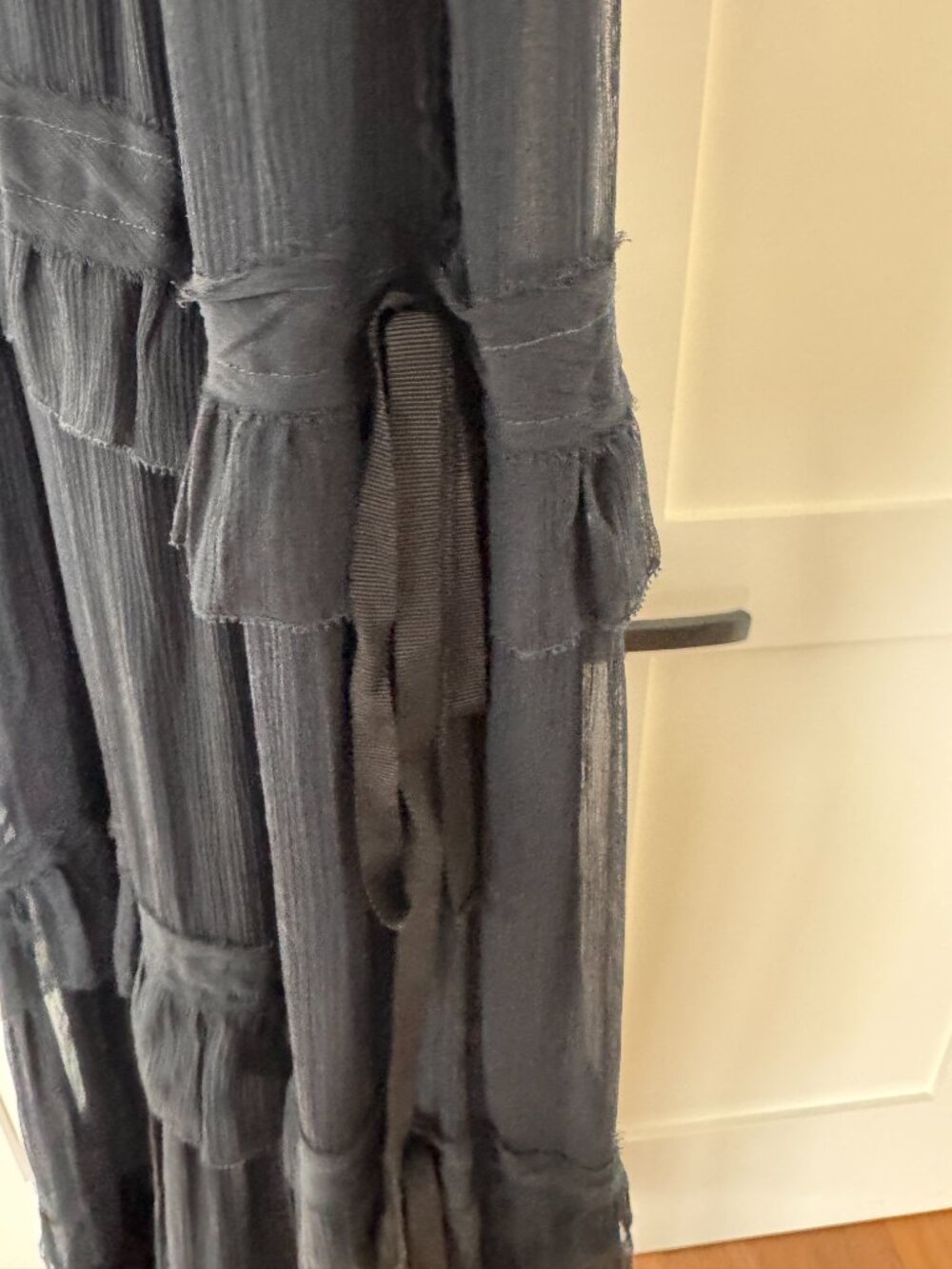 NWT Ulla Johnson Agathe Black Silk V-Neck Gown Size 4 $1195 - Picture 12 of 16